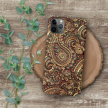 Chic Vintage Faux Dourado Paisley Floral Art Patte