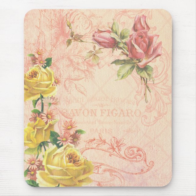 Chic Vintage Floral Mousepad (Frente)
