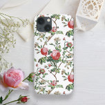 Chic Vintage Rosa Rosa Rosa Elegante<br><div class="desc">Padrão floral sem costura,  elegante e inspirado em quic,  com rosas cor-de-rosa,  vinhas verdes,  folhagem e flores brancas e cravos. A cor de fundo é personalizável (branco usado na visualização).</div>