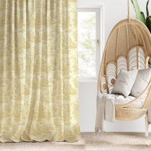 chic vintage yellow toile de jouy impresso