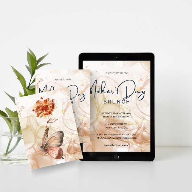 Chic Watercolor - Dia da Mãe - Convite Brunch (Criador carregado)