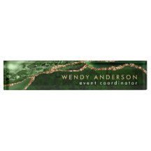 Chic Watercolor Emerald Green Glitter Agate