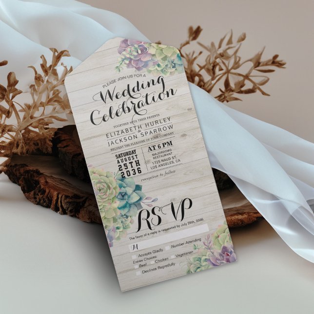 Chic Watercolor - Rustic Wood Weding RSVP (Criador carregado)
