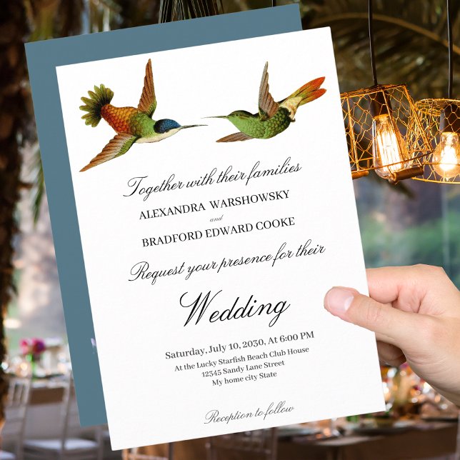 Chic Wedding Convite para casamento de Hummingbird (Criador carregado)