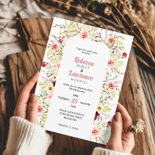 Chic wildflower meadows convite para o casamento