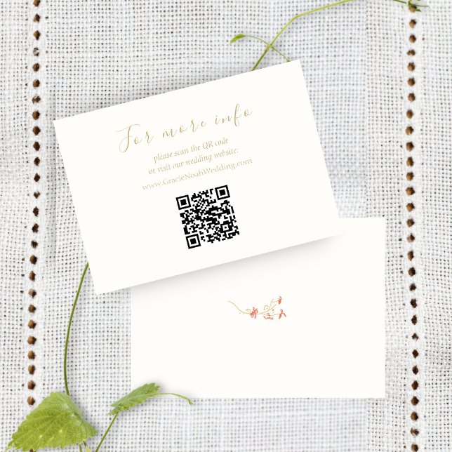 Chic Wildflower Website de casamento QR Code Info  (Criador carregado)