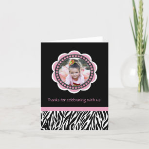 Chic Zebra Aniversário Obrigado Cartões