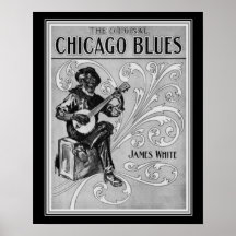 "Chicago Blues" 1915 Sheet Music Impressão 16x20
