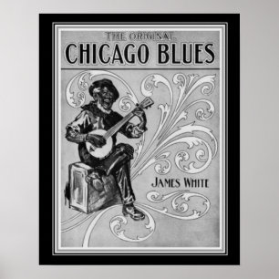 "Chicago Blues" 1915 Sheet Music Impressão 16x20