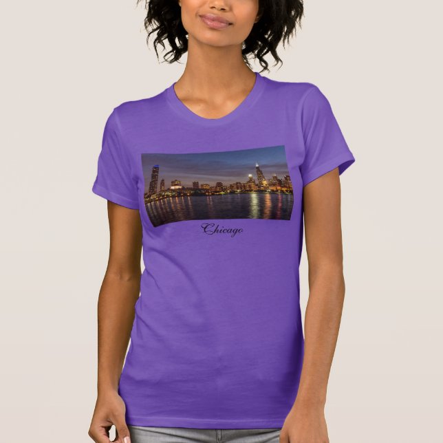 Chicago Cityscape Night T-Shirt (Frente)