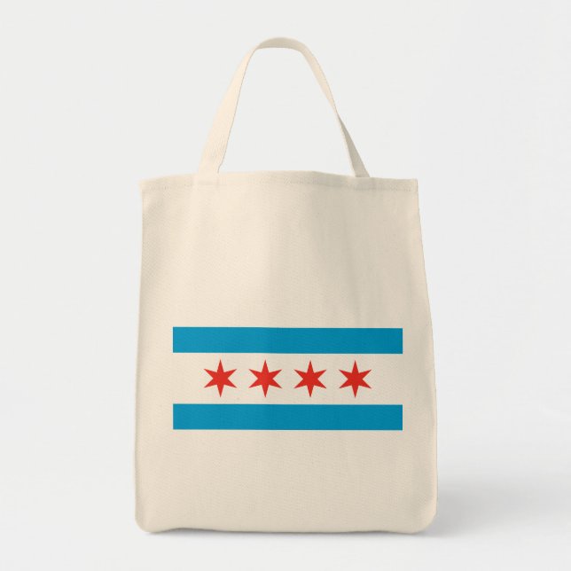 Chicago Flag Grocery Bolsa (Frente)
