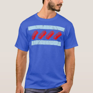 Chicago Flag Hotdog T-Shirt Engraçado Chicago Sty