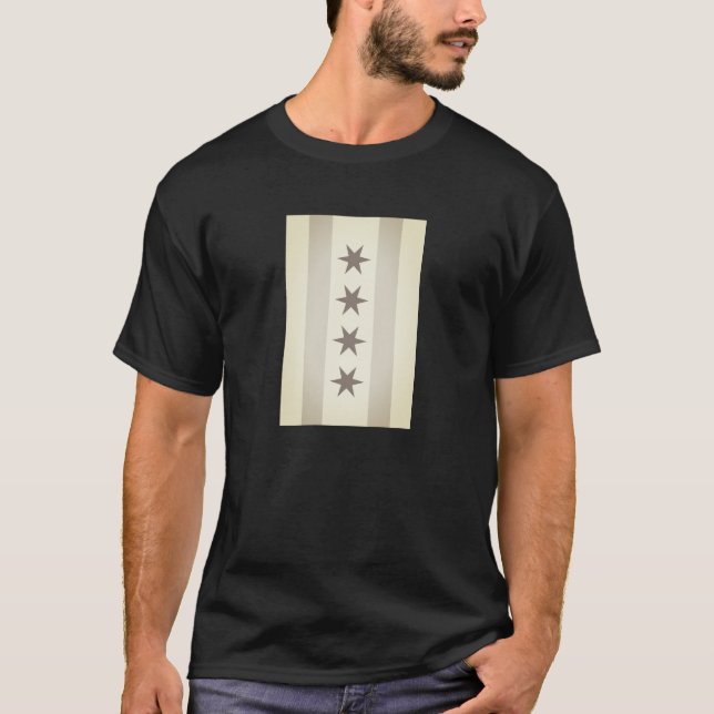 Chicago Flag Noir T-Shirt (Frente)