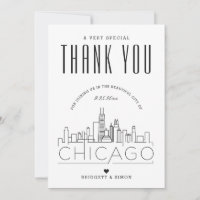 Chicago, Illinois Wedding | Obrigado + Cartão com 