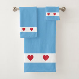 Chicago Love | Conjunto de toalhas de banho | Azul