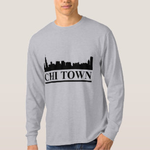 Chicago Skyline Chi Town Mens LS T-shirt