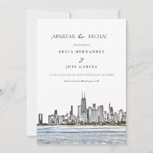 Chicago Skyline flat! Apartar la fecha! Cartão