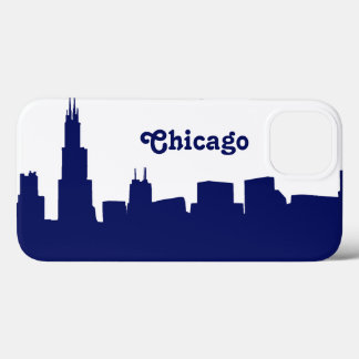 Chicago Skyline Silhouette Blue