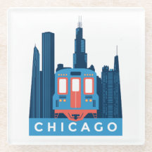 Chicago Skyline Vintage Travel 