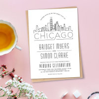 Chicago Wedding | Convite Skyline Estilizado
