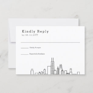 Chicago Wedding RSVP Skyline Estilizado
