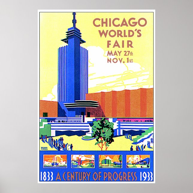 Chicago Worlds Fair Poster (Frente)