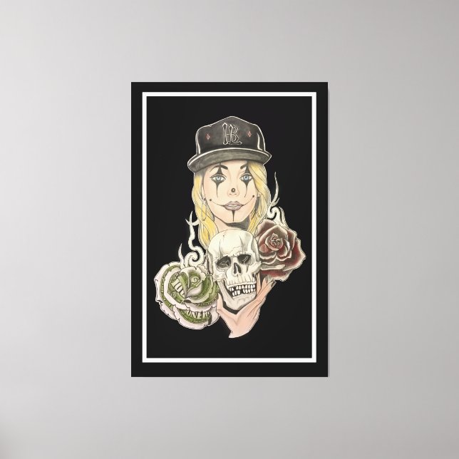 Chicano Art Black Canvas (Frente)