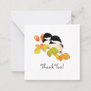 Chickadee Minimalista Obrigado Cartões de Nota
