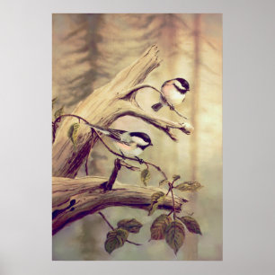 CHICKADEES - impressão das canvas