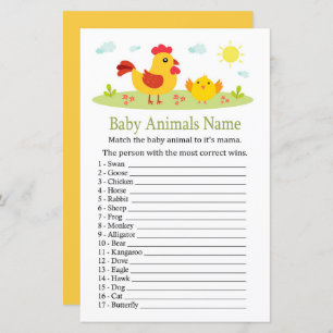 Chicken Baby Animal Name Game