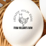 Chicken Business Engraçado Carimbo de Ovo Personal<br><div class="desc">Um original, ilustrado, carimbo de ovo personalizado para o seu negócio de ovos! Os clientes vão adorar o trocadilho de galinha, "Aprecie seus ovos"! Separe-se com esses selos engraçados, mas clássicos, de galinha e feche seus ovos com bonitinha galinha para fazer seus clientes sorrir! A design de galinha decorativa apresenta...</div>