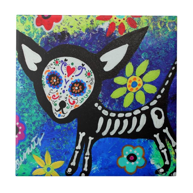 Chihuahua Diâmetro de Los Muertos Azulejo por (Frente)
