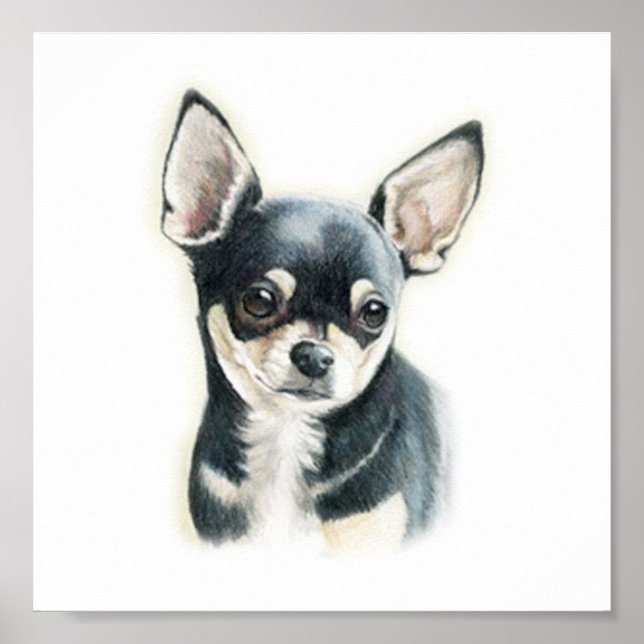 Chihuahua Dog Art Impressão (Frente)