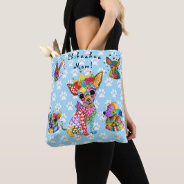 Chihuahua Dogs Tote Bag, Bonita e Colorida