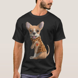 Chihuahua Eu Amo Mamãe Tatuagem Camiseta de cão Mã