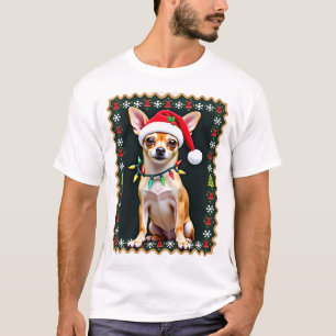 Chihuahua Natal Papai Noel Suéter Feio Amante de C
