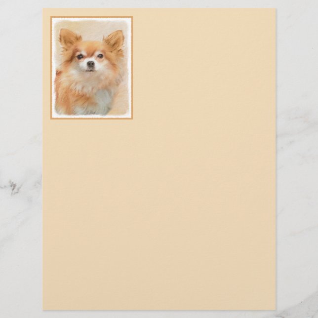 Chihuahua Pintura De Cachorro De Cabelo Longo (Frente)