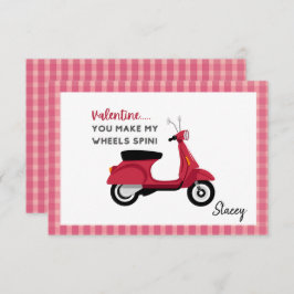 Children Valentine Pink "You make my Wheels Spin"