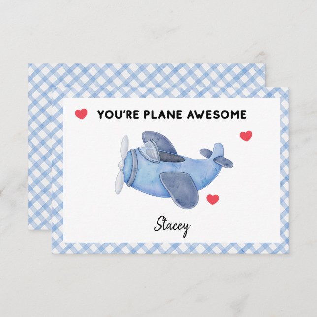 Children Valentine "Plane Awesome' (Frente/Verso)