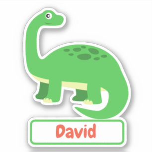 Childrens Diplodocuments Nome Dinossauro Etiqueta 