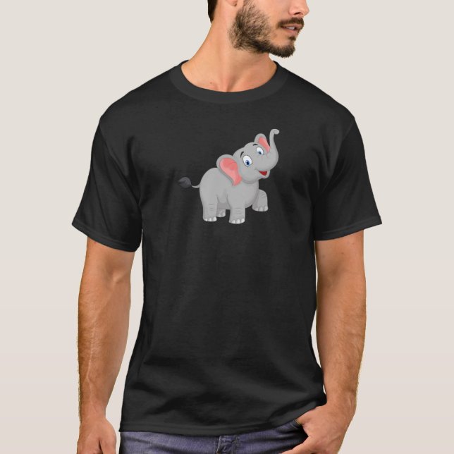 Children's summer T-shirt with a funny elephant fo (Frente)