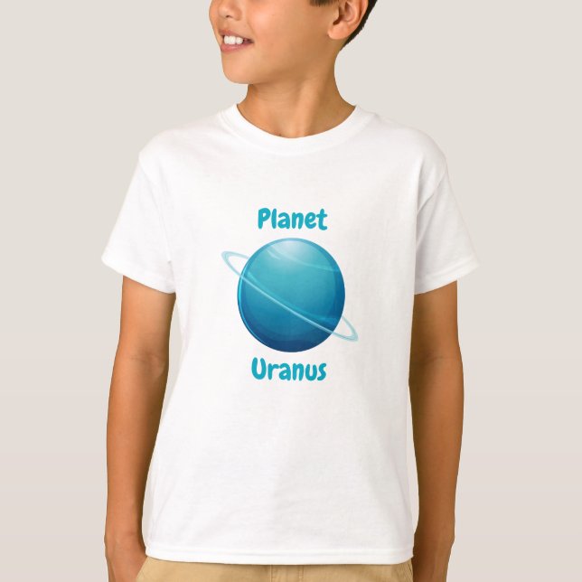 Children's t-shirt design with planet names (Frente)