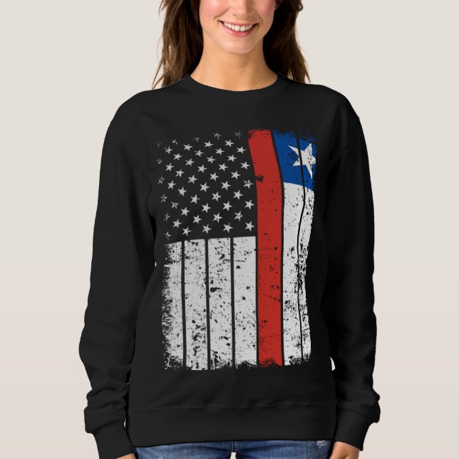 Chilean American Flag T-Shirt Pride Chile USA (Frente)