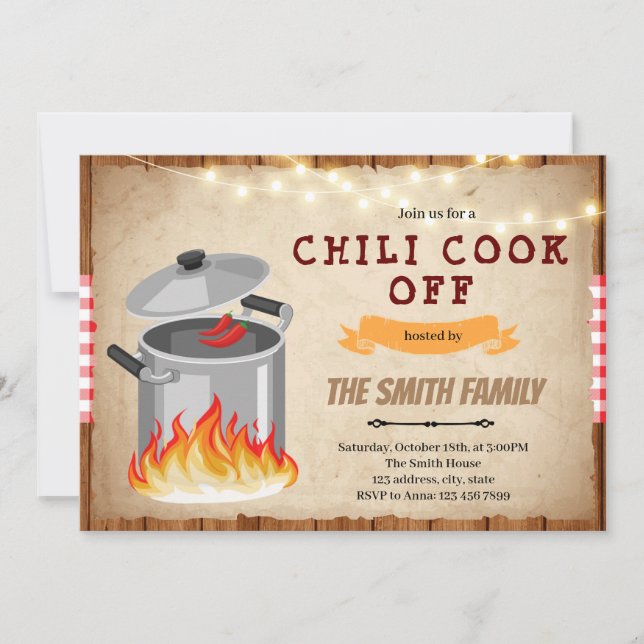 Chili Cook off Convite (Frente)