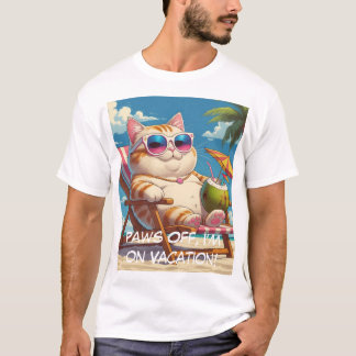 Chill Cat Beach Vibes - T-Shirt engraçado para fér