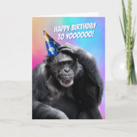 Chimp Chimp Entediado Com Um Cartão De Aniversário