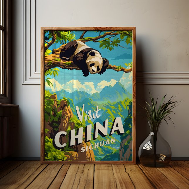 China Sichuan Panda Poster de viagens Wall Art (Criador carregado)