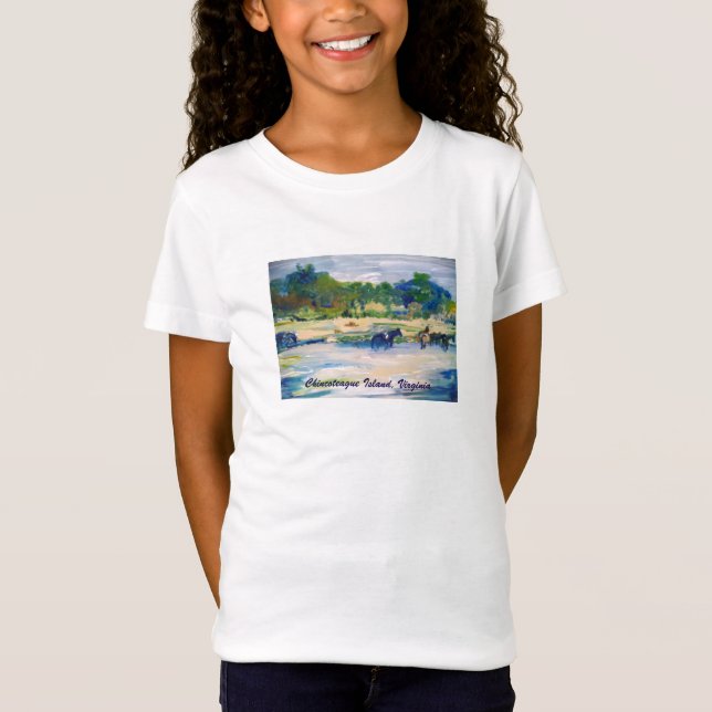 Chincoteague Island Horse Painting T-Shirt (Frente)