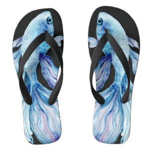 Chinelo de Dedão com Peixe Betta Turquesa