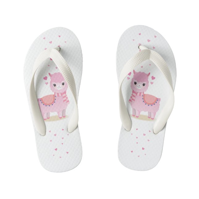 Chinelo Infantil Lhama Rosa (Pé da cama)